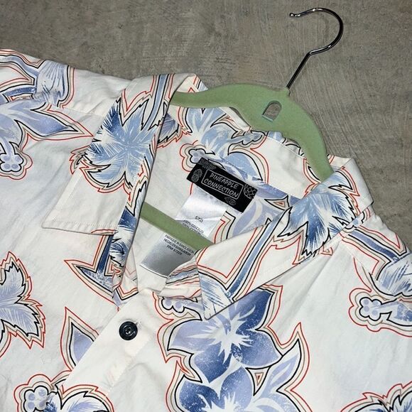 Vintage PINEAPPLE Collection Multicoloured Palm Tree Print Button Down Size 5XB - Picture 8 of 11